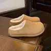 Zapatos de algodón cálidos con felpa gruesa y esponjosa para cubrir los pies de mujer 2026 Invierno Nuevo Zapatillas semiabiertas Birkenstock Zapatillas de nieve