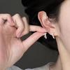 Pendientes de botón en forma de T de metal Dongdaemun de Corea del Sur, pendientes ligeros de lujo a la moda, pendientes elegantes, joyería geométrica para viajeros.