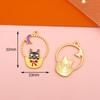 Anime Bruja Gato Aleación Goteo de Aceite Accesorios DIY Halloween Lindo Niña Canasta Gato Aretes Colgante