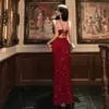 Vestido de Noche de Compromiso de Cumpleaños Transfronterizo, Vestido de Brindis de Lujo Ligero de Alta Gama, Vestido de Novia, Vestido Sexy sin Tirantes para el Banquete de la Novia