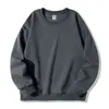 Sudadera de algodón estilo americano, cuello redondo, color sólido, peso pesado, 420g, corte holgado, prenda base gruesa, camiseta unisex