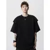 Design desconstruído estilo simples camiseta de manga curta de alta qualidade masculina verão novo solta moderna versátil top casual