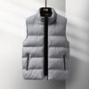 Novo Colete Masculino Transfronteiriço Estilo Hong Kong Retro Utilitário Acolchoado de Algodão Colete Masculino Cor Sólida Colete com Gola Jaqueta