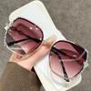 Óculos de sol estilo coreano para celebridades da Internet, óculos de sol com strass, para fotografia de rua, rosto grande, emagrecimento, à prova de UV, na moda