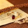 Anillo de Citrino Amatista Tanzanita Topacio Natural Plata de Ley S925 Piedra Preciosa Color Cubo de Azúcar Anillo para Mujer Venta al por Mayor de Fábrica