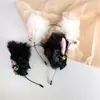 Faixa de cabelo de pelúcia com orelhas de gato fofas Headband feminina para foto Presilha de cabelo com orelhas Acessórios de cabelo moda
