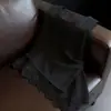 Camisola Fresca de Algodón y Seda para Mujer, Nuevo Estilo de Verano, Tallas Grandes, Cintura Fruncida, Top con Dobladillo Irregular de Encaje