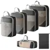Set de 10 Bolsas de Almacenamiento de Viaje de Compresión Cuidadosamente Seleccionadas, Bolsa de Almacenamiento de Malla con Cordón para Empacar por Separado, Bolsa Organizadora para Equipaje, Maquillaje y Artículos de Tocador