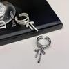 Anillo abierto con lazo estilo ballet, diseño de nicho para mujer, ajustable, para dieta, anillo único y avanzado.