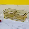 Bandeja de Salgadinhos Comercial Pé de Acrílico Antiderrapante Banho de Pés Loja Prato de Frutas Sobremesas Prato de Frutas Secas Prato de Frutas com Quatro Compartimentos