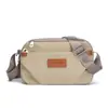Bolsa Transversal Feminina da Moda Tendência, Bolsa de Ombro Elegante Literária, Bolsa Quadrada Pequena Simples Versátil, Bolsa de Tecido de Nylon Resistente à Água