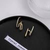 Diseño Simple Estilo Frío Geométrico con Diamantes Incrustados y Perlas Clip para Hueso de la Oreja Lazo Amor Accesorios para la Oreja Aretes para Mujer