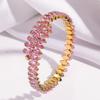 Pulsera de moda transfronteriza pulsera de joyería para mujer pulsera acero inoxidable con taladro hueco hebilla de acero titanio joyería simple coreana