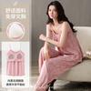 Pijama de tirantes Chun Baifen para mujer, de verano, con almohadilla para el pecho, de algodón puro, ropa informal para el hogar, 2025