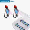 Micro anzuelo para mosca 5 nano pequeño mosca mosca anzuelo veneno pesca con mosca arroyo boca de caballo blanco rofil cebo