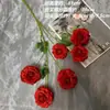 Decoração de flor artificial tom avermelhado em haste única, bola de flor para corredor de flor de seda, material para arranjo de flor de mesa para restaurante e casamentos ao ar livre