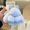 Chaveiro de Pelúcia de Coelho Rex Real Atacado Chaveiro de Carro de Pelúcia Pingente de Bolsa Fofo Acessório de Bolsa de Coelho Pequeno