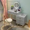 Tocador ins mesa de maquillaje armario de almacenamiento para dormitorio escritorio de maquillaje integrado con luz multiusos estilo ins espejo de maquillaje lujo ligero