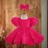 Vestido de Menina Vestido de Princesa Saia Tutu Rosa Vestido de Aniversário Apresentadora Desfile de Moda Vestido para Daminha de Honra Saia Florida da Moda