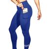 Pantalones Deportivos de Fitness Yoga de Cintura Alta, Alta Elasticidad, Bolsillo con Puntadas Multicolor Transfronterizo, Base Yiwu para Mujer