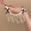 Gargantilha Coreana de Pelúcia com Pingente de Floco de Neve com Franjas de Diamante Brilhante, Contas Coloridas, Colar Versátil Moderno e de Alta Qualidade