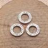 13x13x1,6mm 0,77g Cor Prata Antiga Material para Fazer Joias DIY Conector Anel Redondo com Textura Picotada