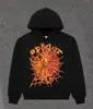 Sudadera con capucha de forro polar grueso de peso pesado 450 g, original de ultramar, para hombre, con estampado de espuma de Araña Sp5Der