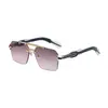 Gafas de sol poligonales sin montura de moda europea y americana personalizadas para hombre, retro, doble puente, protección solar, para exteriores, de cruce de fronteras para hombre
