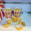 Conjunto de 9 peças de borracha de frango frito delicioso, comida de frango frito, coxas de frango, pernas de frango, mini borracha, presente para crianças