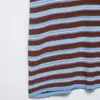 Ropa de Mujer al por Mayor Transfronteriza 2026 Nuevo Estilo Holgado y Elegante Reductor de Edad Cuello Polo Rayado Tejido de Punto Manga Corta Top para Mujer