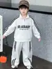 2364 Conjunto Deportivo para Niños Otoño 2026 Nuevo Estilo Coreano Sudadera y Pantalones Deportivos Casuales Conjunto de Dos Piezas para Niños