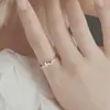 Anillo de Mariposa con Brote de Zircón de Jade Moda Única Lujo Ligero Diseño de Nicho Anillo Abierto Directamente del Fabricante