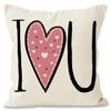 Funda de almohada decorativa para sofá, diseño de pareja de San Valentín, para invitados, con estampado de lino transfronterizo.