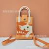 Nuevo Bolso Tejido para Teléfono Móvil Lindo Gato de Dibujos Animados Bolso de Punto Bolso Casual para Mujer Bolso de Alta Gama Moda para Ir al Trabajo