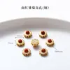Alta Retención de Color Chapado en Cobre 24K Oro Real Accesorios de Ágata Roja Piezas para Joyería DIY Calabaza de Loto Productos Semi-Terminados Venta Directa de Fábrica