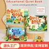 Livro de Adesivos Silenciosos Iluminista Transfronteiriço para Educação Infantil, Brinquedo Educacional Cognitivo de Animais Alfabeto com Adesivos Mágicos