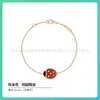 V Ouro Versão Alta Flor Única Mini Pulseira Feminina Grossa Banhada a Ouro 18K Pulseira Trevo de Quatro Folhas Prata Ágata Vermelha Madrepérola Branca mini
