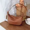 Bolsa de Ombro Transversal Casual Retro Simples de Moda Feminina de Nicho Estilo Coreano para Trabalho e Deslocamento Bolsa Dumpling