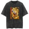 Comércio Exterior Nova Camiseta Lavada Animação Dragon Ball O Rei Macaco Casual Casal Manga Curta