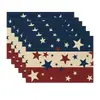 Amazon Transfronterizo Día de la Independencia de EE. UU. 250 Aniversario Mantel Individual Nueva Bandera Decoración de Mesa Esterilla Aislante Térmico Posavasos