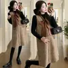 Vestido de Maternidad Engrosado 2024 Otoño e Invierno Nuevo Estilo Francés Elegante Holgado Adelgazante Vestido Camiseta para Embarazo