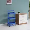 Prateleira de Armazenamento para Lanches e Utensílios Domésticos Carrinho Móvel de Múltiplas Camadas com Corrimão para Cozinha Sala de Estar e Quarto