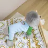 Ropa de Algodón Puro para Mascotas para Gatos y Perros, Teddy, Bichón, Pomerania, Pijamas de Cuatro Patas, Ropa de Casa de Cuatro Patas con Bloques de Color