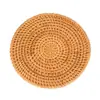 Venta al por mayor Vietnam Otoño Ratán Tejido Posavasos Alfombrillas para Ollas Tapetes Aislantes de Mesa Tapetes para Tetera Tapetes para Tetera Zisha Accesorios para Juego de Té