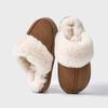Pantuflas de Algodón de Sentido Avanzado Invierno Hogar Casa Cálidas Pantuflas de Lana para Mujer para Exterior Antideslizantes Pantuflas de Algodón Pantuflas de Felpa para Casa