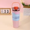 Vaso térmico transfronterizo estilo Owala, acero inoxidable 304, botella de agua deportiva portátil, vaso para beber de doble uso