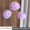 Bola de la Suerte de Tres Cabezas Sin Hojas Bola de la Suerte Flor de Hibisco Arreglo Floral para Pasillo de Boda Flor de Seda Decoración de Hotel Flor Artificial