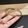 Pulsera de acero de titanio color dorado para mujer, pulsera de pareja con circonita de alta gama, pulsera de anillo liso de lujo ligero, joyería de nuevo estilo