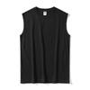 Dengjue Colete Masculino de Algodão 220g Novo, Masculino, Verão, Cor Sólida, Solto, Japonês, Manga Curta, Esportivo, Sem Mangas