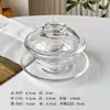 Taza de Nido de Pájaro de Vidrio con Tapa, Bol Transparente para Postre de Frutas, Bol para Agua con Azúcar, Juego de Tazones para Hongo Blanco, Taza de Sopa, Taza de Vidrio Giratoria